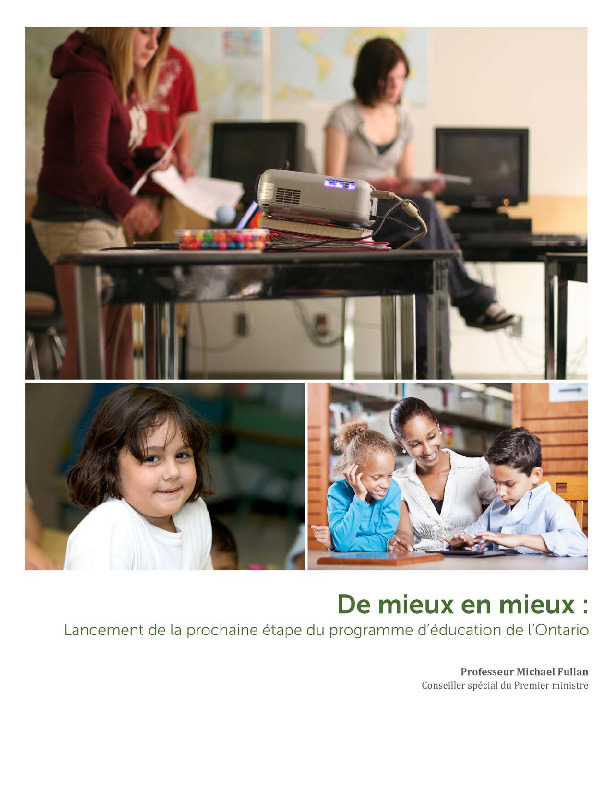 De mieux en mieux - Lancement de la prochaine étape du programme d'éducation de l'Ontario